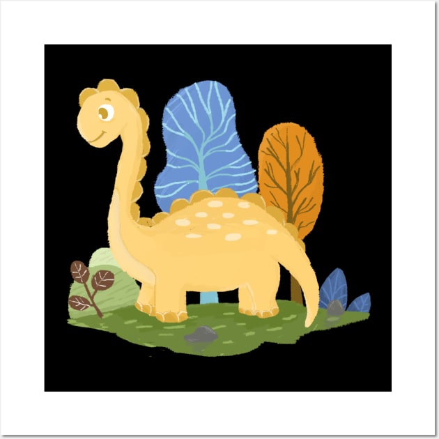 happy dino Wall Art by emalalita